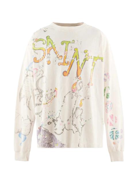 SAINT M×××××× Coco Long-Sleeve T-Shirt "White" SM MK1 0000 C17