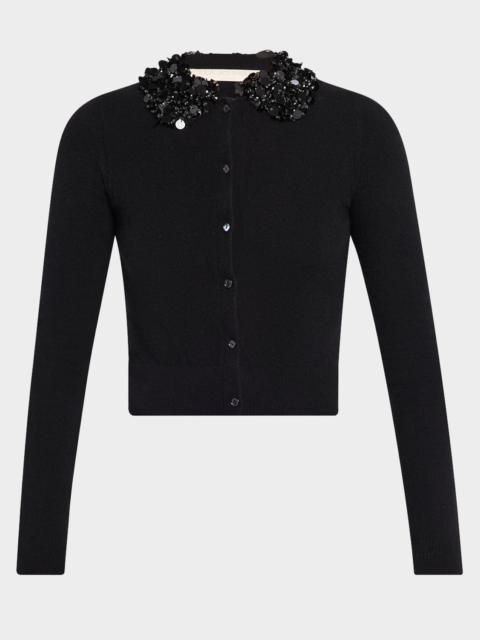 ULLA JOHNSON Margaux Embroidered Cashmere Cardigan