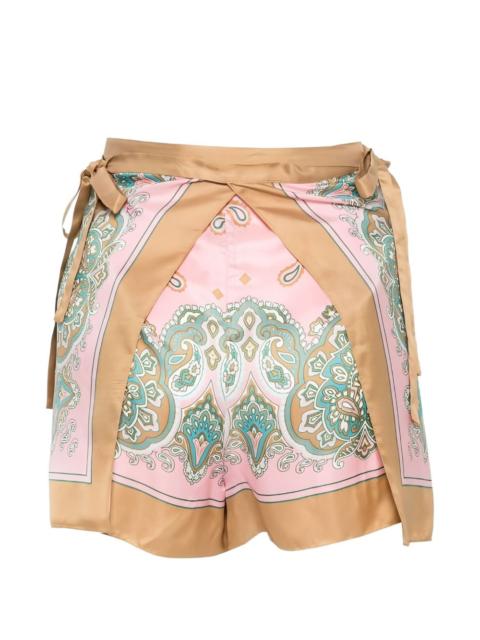 PINKO paisley tie-fastening shorts