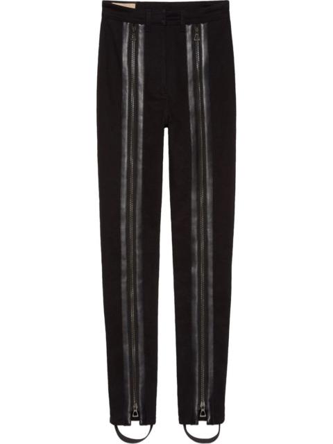 GUCCI Zip pant with and leather pockets