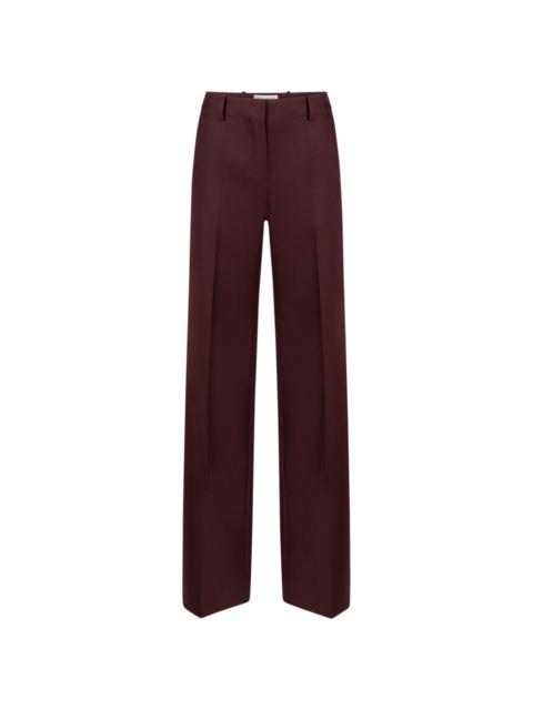 wide-leg high-waist wool pants