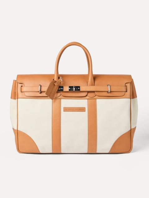 Brunello Cucinelli Grained calfskin and cowhide country bag