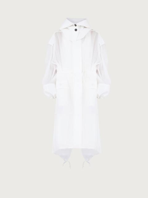 FERRAGAMO UNLINED ORGANZA TRENCH