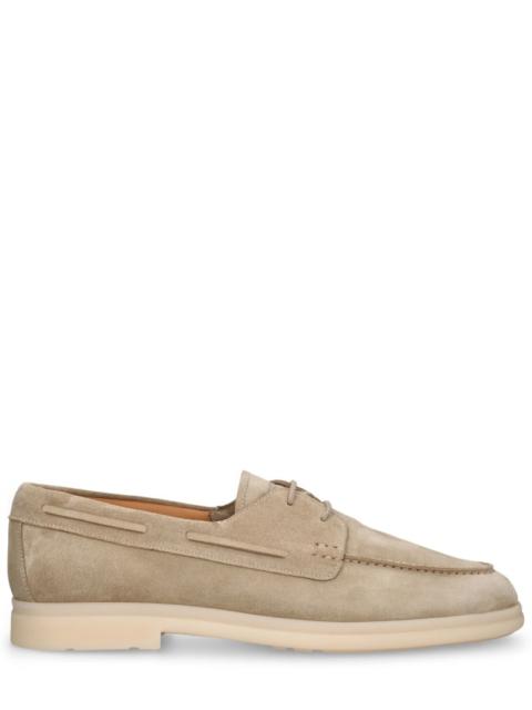 Morley suede lace-up boat shoes