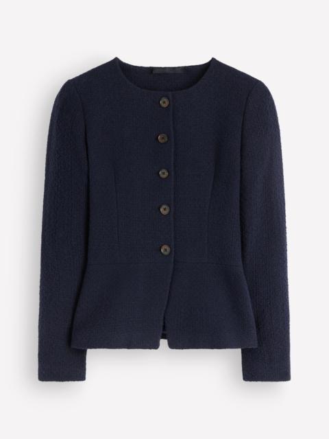 BODEN Collarless Tailored Blazer-Navy