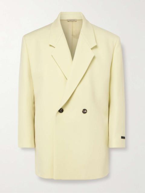 Eternal California Oversized Double-Breasted Virgin Wool and Cotton-Blend Twill Blazer