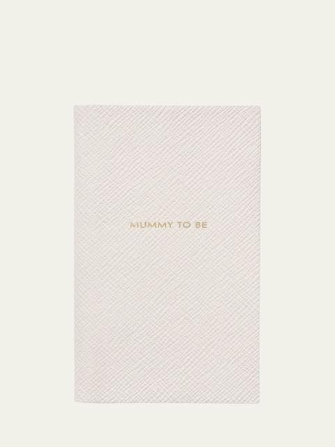 Smythson Mummy To Be Chalk Panama Leather Notebook