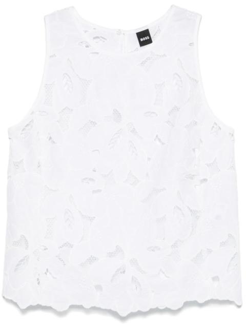 BOSS floral-embroidered blouse