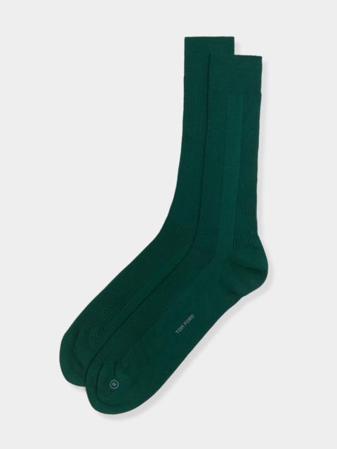 TOM FORD Men's Ribbed Cotton Crew Socks