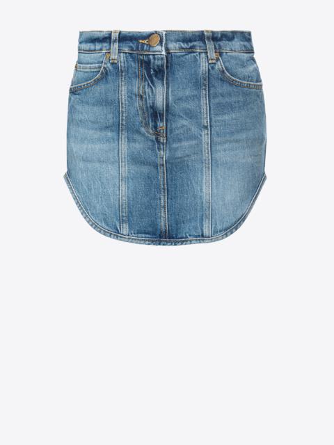 PINKO STRETCH DENIM MINI SKIRT