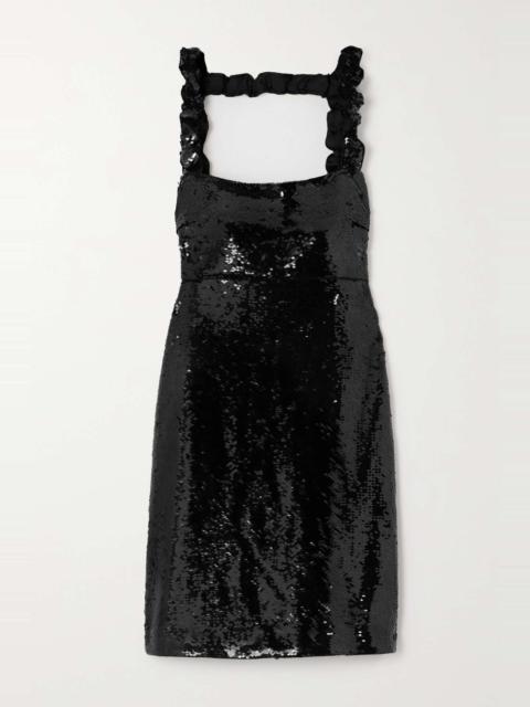 Sequined recycled-satin mini dress