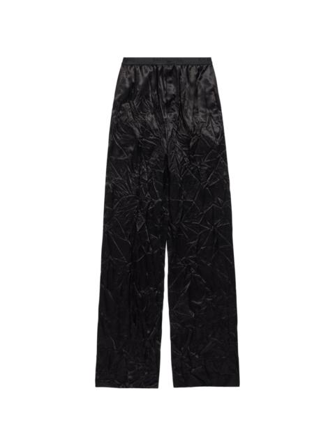 high-waisted crinkle trousers