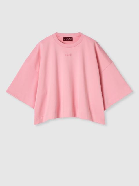 GUCCI Cotton jersey maxi T-shirt with embroidery