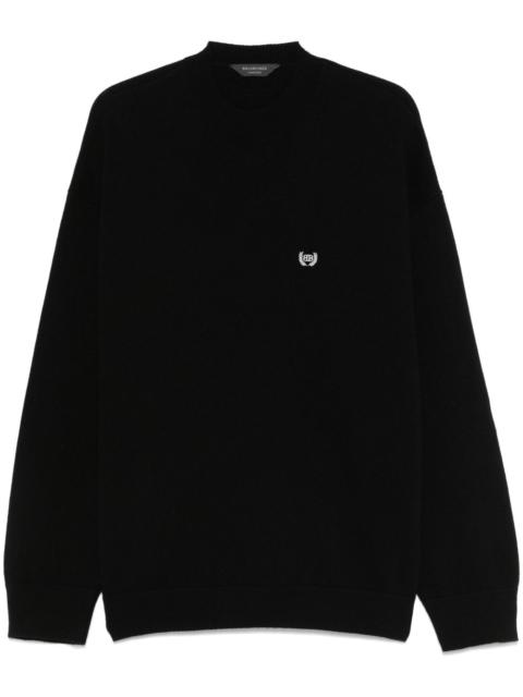 BALENCIAGA logo-embroidered sweater