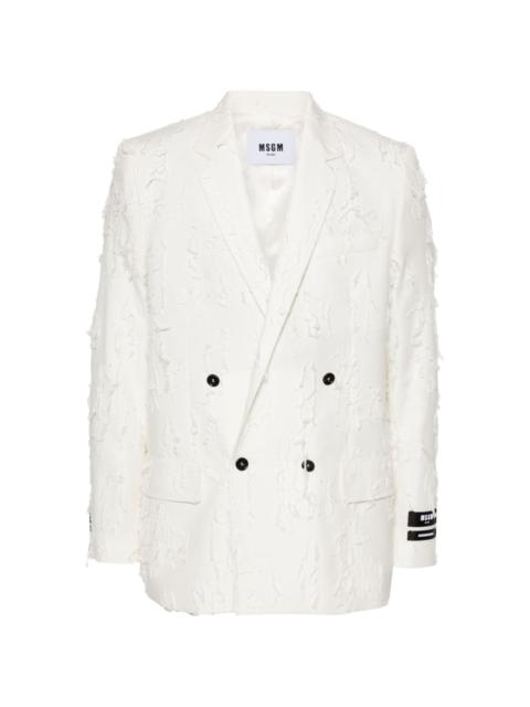 MSGM distressed double-breasted blazer