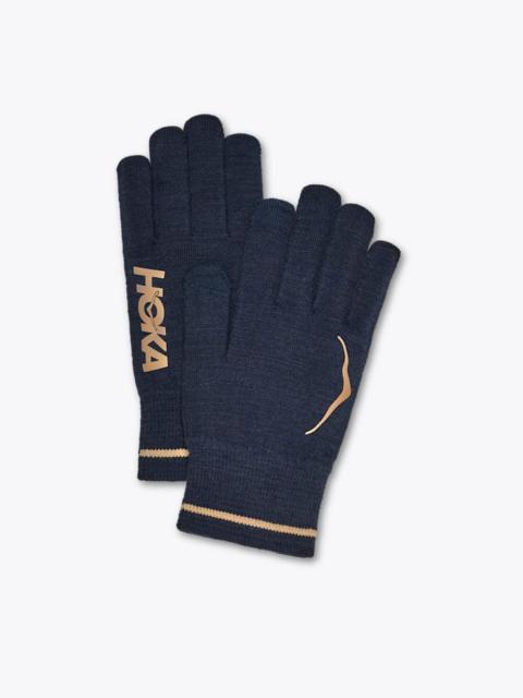 HOKA Knit Gloves in Varsity Navy/Gold