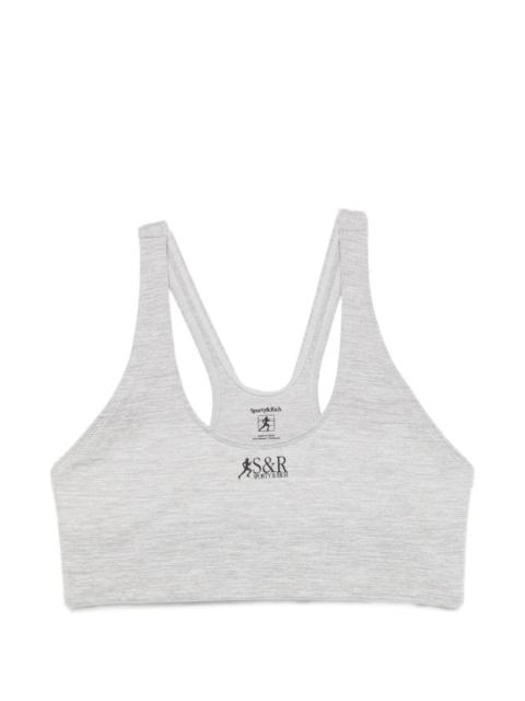 Sporty & Rich logo-print racerback sports bra