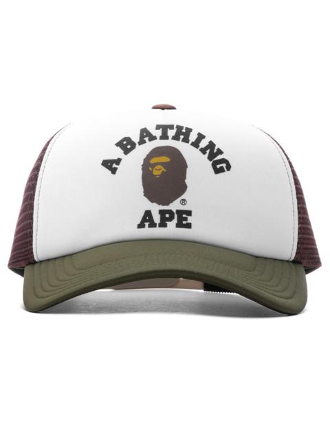 A BATHING APE® COLLEGE MESH CAP - OLIVE DRAB