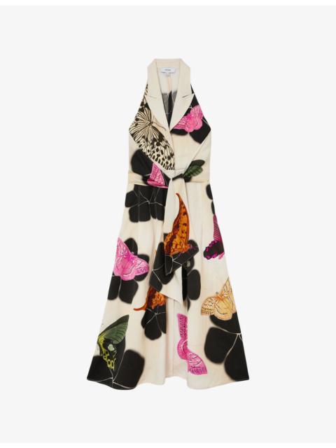 REISS Reiss x New York Botanical Garden Azalea Woven Midi Dress