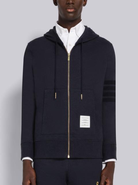 Thom Browne Lightweight Anchor Loopback 4-Bar Zip Hoodie