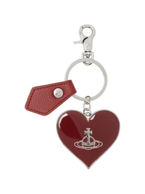 Vivienne Westwood Red Mirror Heart Orb Keychain