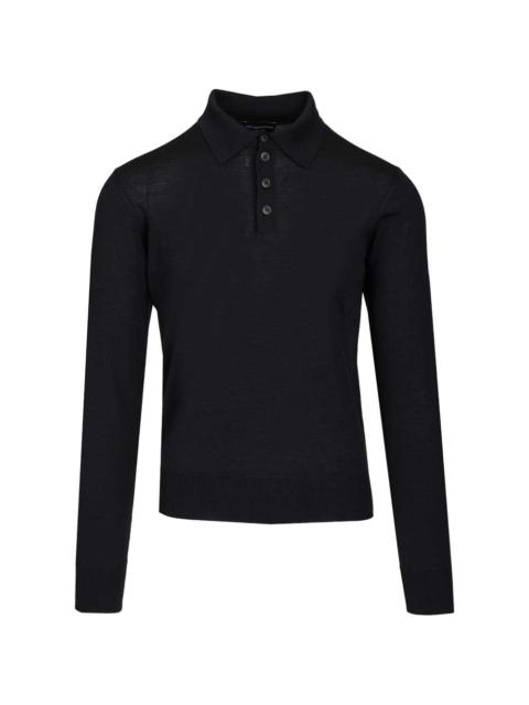 EMPORIO ARMANI button polo sweater