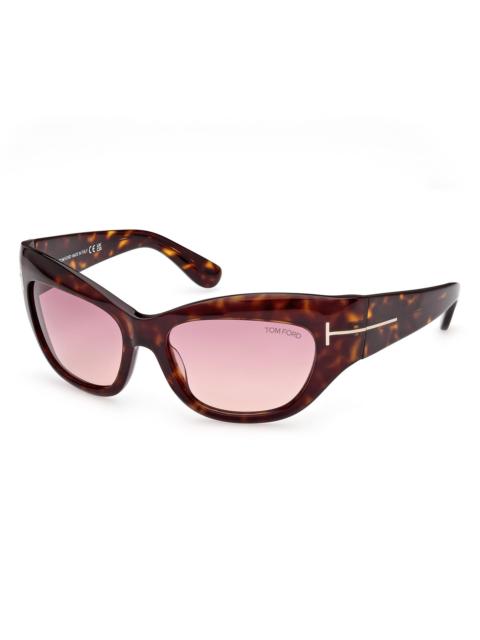TOM FORD Women's Brianna 55MM Cat-Eye Sunglasses - Dark Havana