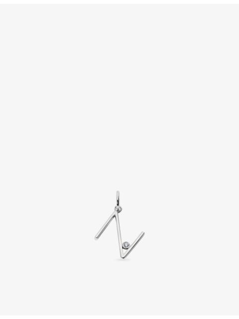 MONICA VINADER Initial N Solitaire Lab-Grown Diamond and Sterling Silver Pendant Charm