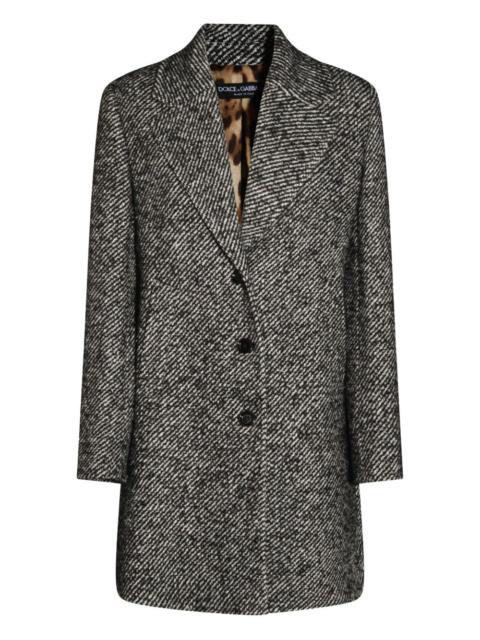 Dolce & Gabbana herringbone tweed coat