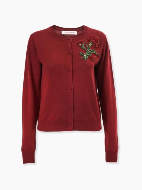 CAROLINA HERRERA Crystal-Embroidered Rose Cardigan