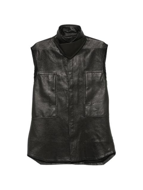 Rick Owens Rick Owens Leather High-neck Shirt Jacket
