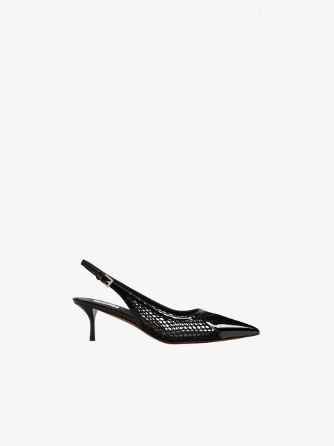 Alaïa HEART SLINGBACKS IN FISHNET