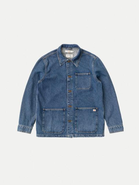 Nudie Jeans Barney Worker Jacket 90s Blue Denim