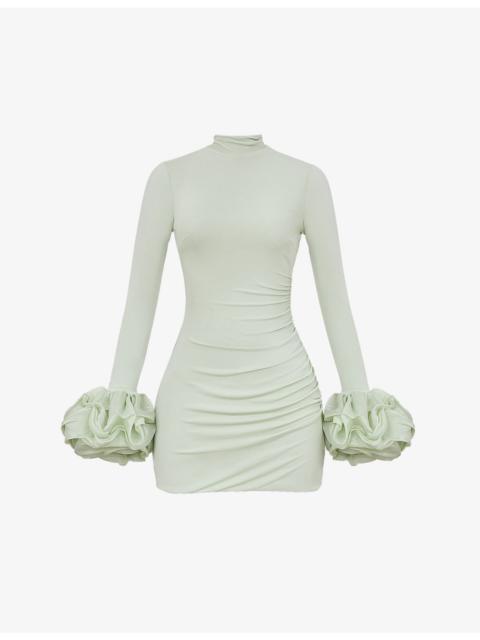 House of CB Camilla ruffle-cuff jersey mini dress