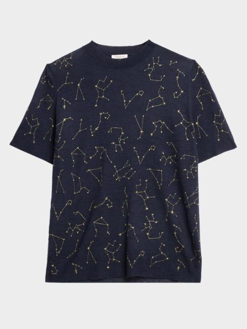 Lafayette 148 New York Constellation-Embroidered Cashmere Sweater