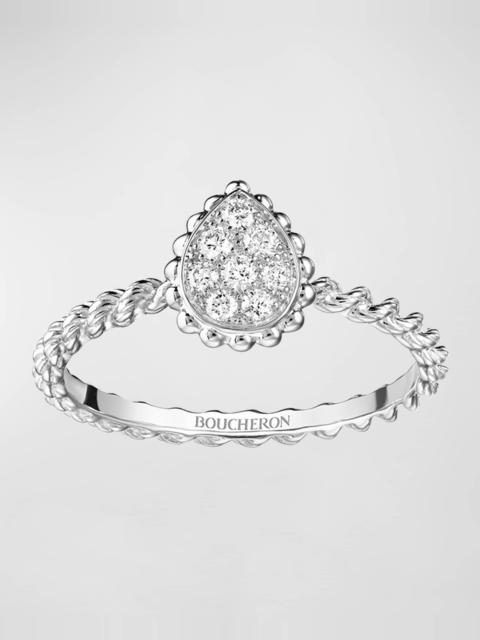 Boucheron Serpent Bohème Pave Diamond Ring in 18K White Gold, XS Motif