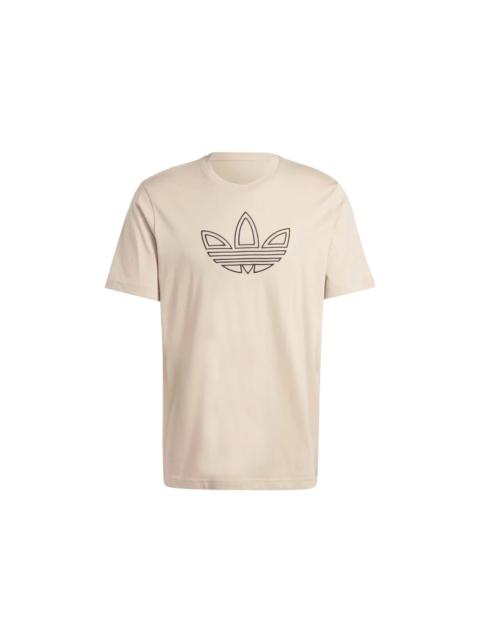 adidas adidas Outlined Trefoil Tee Beige