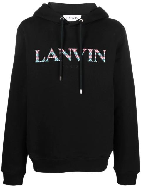 embroidered-logo drawstring hoodie