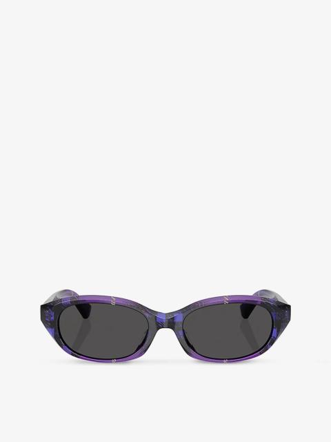 Burberry BE4447D Oval-Frame Acetate Sunglasses