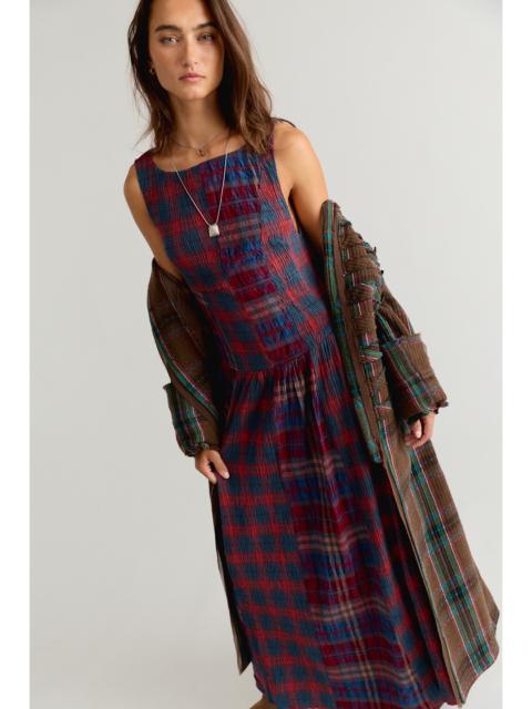 FREE PEOPLE Passing Time Plaid Maxi Dress