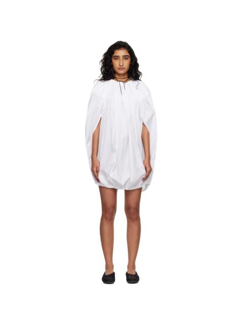 Comme Des Garçons White Cotton Broad Midi Dress