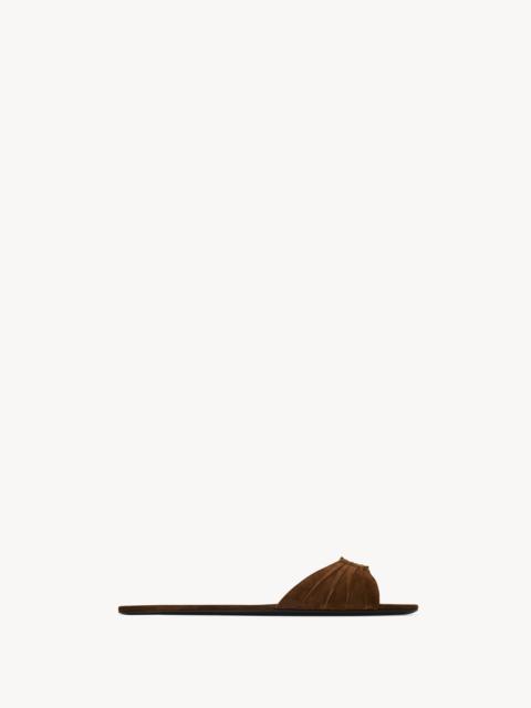 SAINT LAURENT BABYLONE SLIDES IN SUEDE
