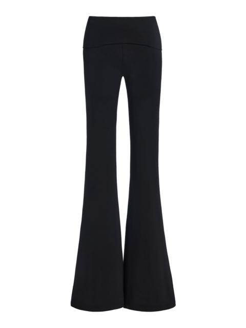 ÉTERNE Foldover Jersey Flared Pants black