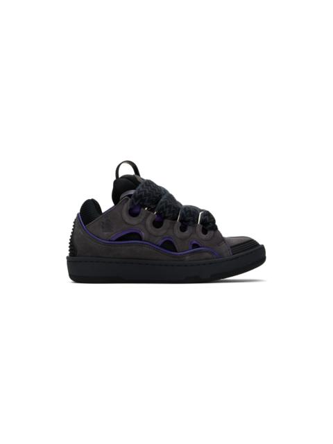 Lanvin SSENSE Exclusive Black & Purple Curb Sneakers