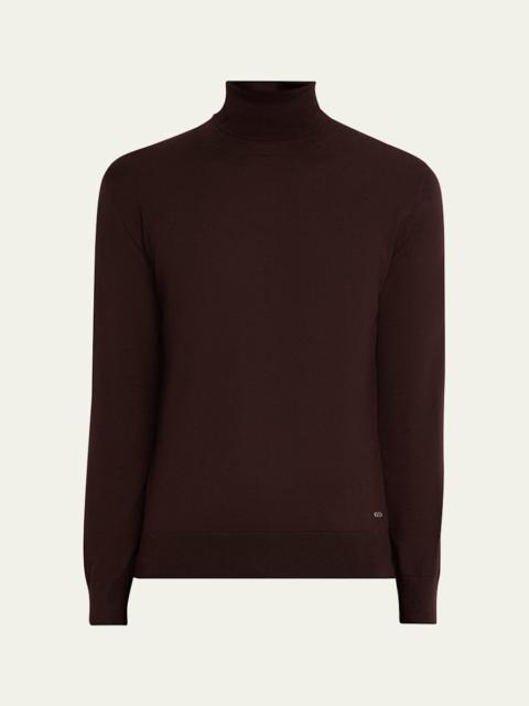 Brioni Men's Cashmere and Silk Slim Turtleneck Sweater