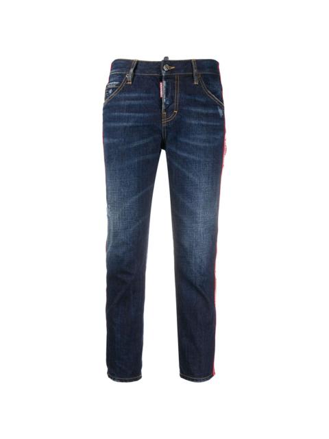 DSQUARED2 logo tape cropped jeans