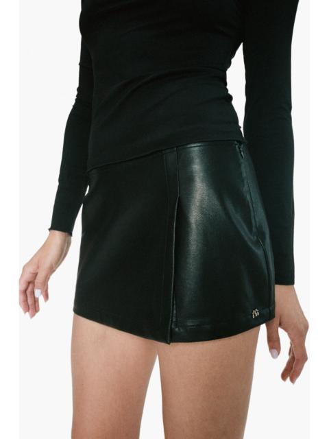 miaou MICRO MINI SKIRT - BLACK VEGAN LEATHER