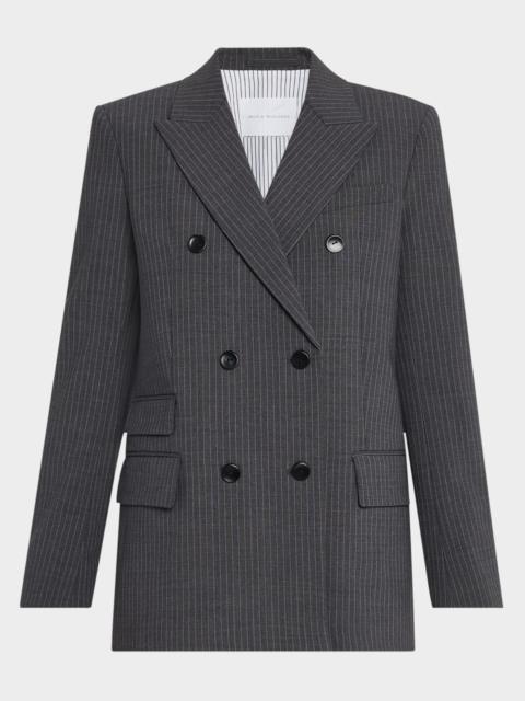 MARIA McMANUS Billiet Pinstripe Double-Breasted Blazer