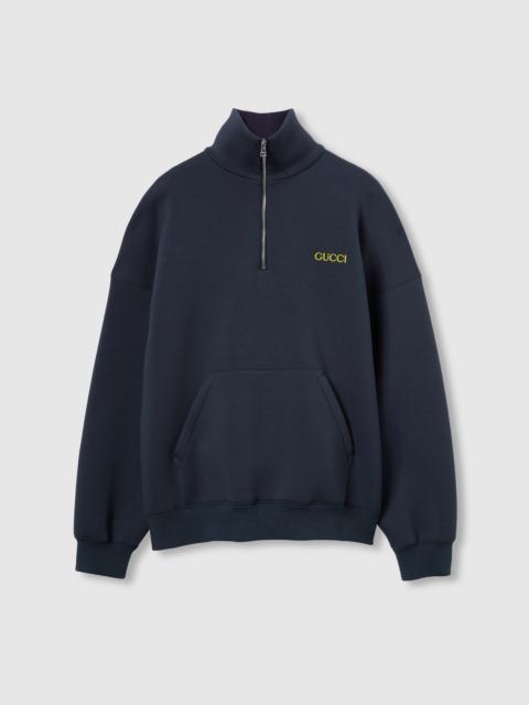 GUCCI Jersey half-zip jacket with patch