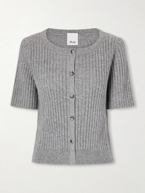 Allude Ribbed Cotton And Cashmere-blend Cardigan